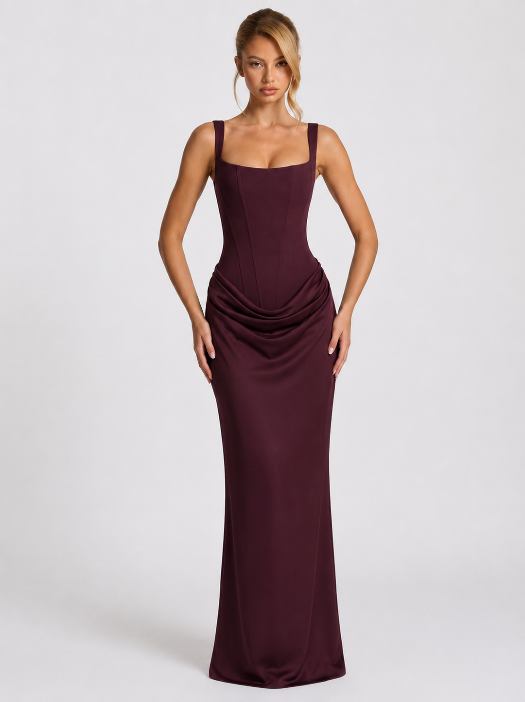 Annabelle square neck corset maxi dress – image 4
