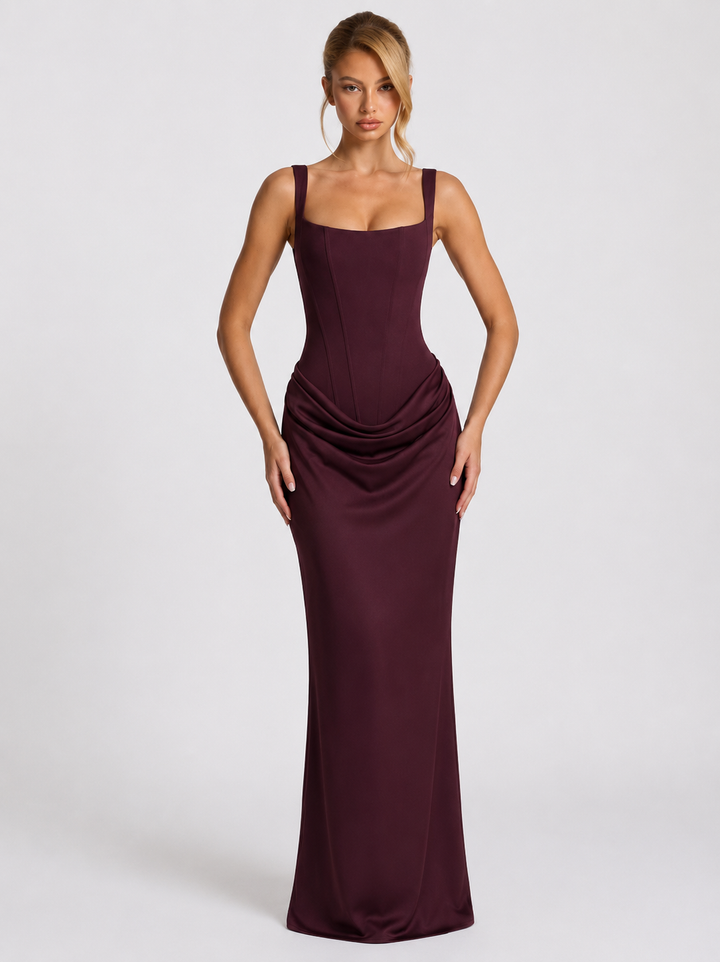 Annabelle square neck corset maxi dress – image 4