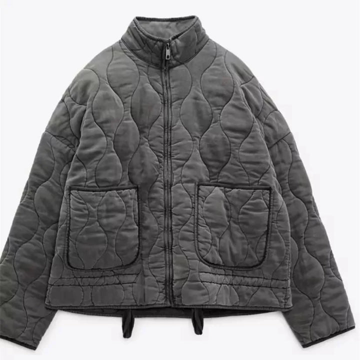 Agatha quilted jacket with high collar and patch pockets – image 7