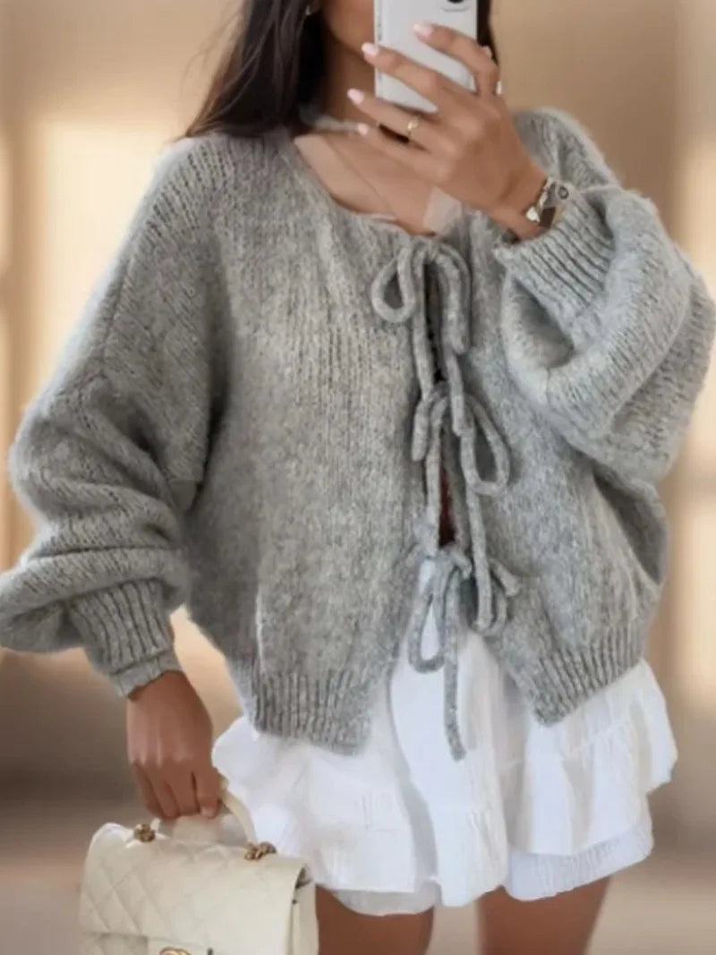 Elira soft knit cardigan in blue