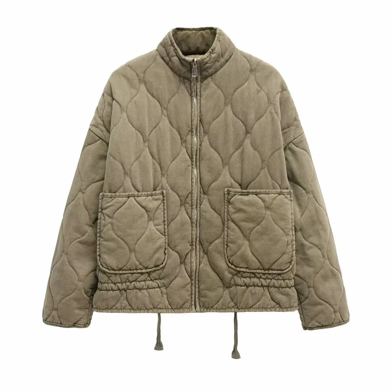 Agatha quilted jacket with high collar and patch pockets – image 9