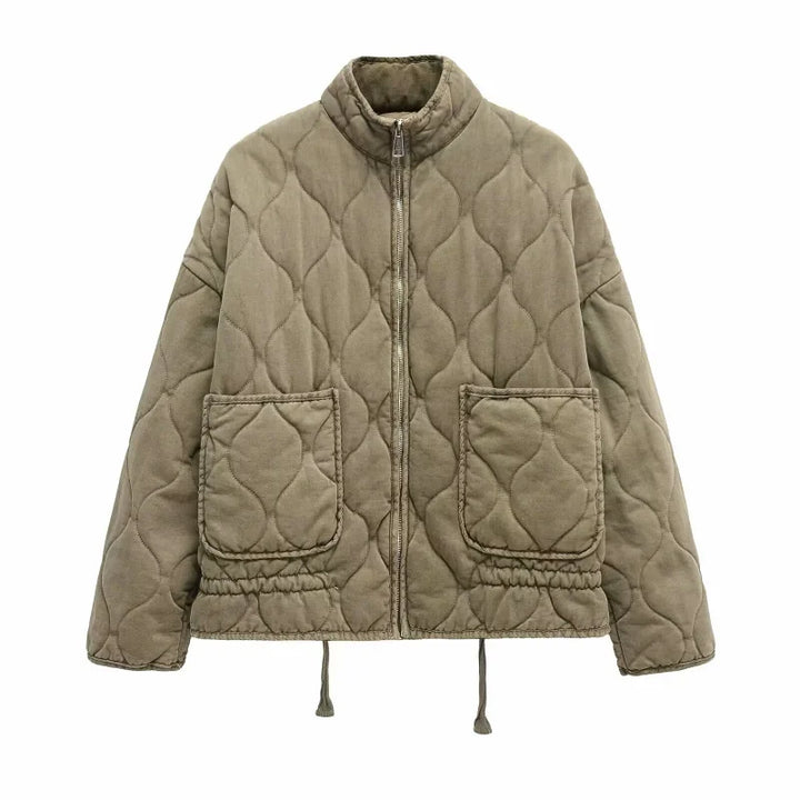 Agatha quilted jacket with high collar and patch pockets – image 9