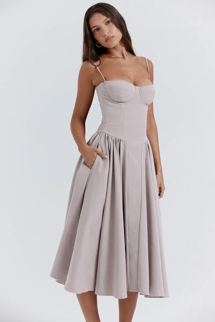 Lisette strapless corset midi dress – image 25