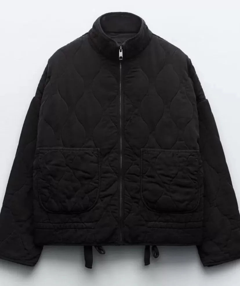 Agatha quilted jacket with high collar and patch pockets – image 8