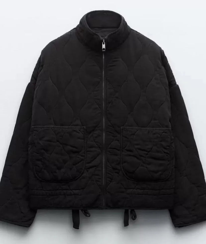 Agatha quilted jacket with high collar and patch pockets – image 8