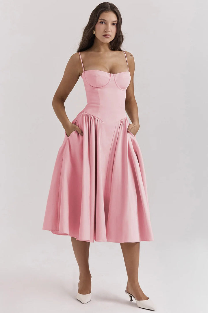 Lisette strapless corset midi dress – image 10