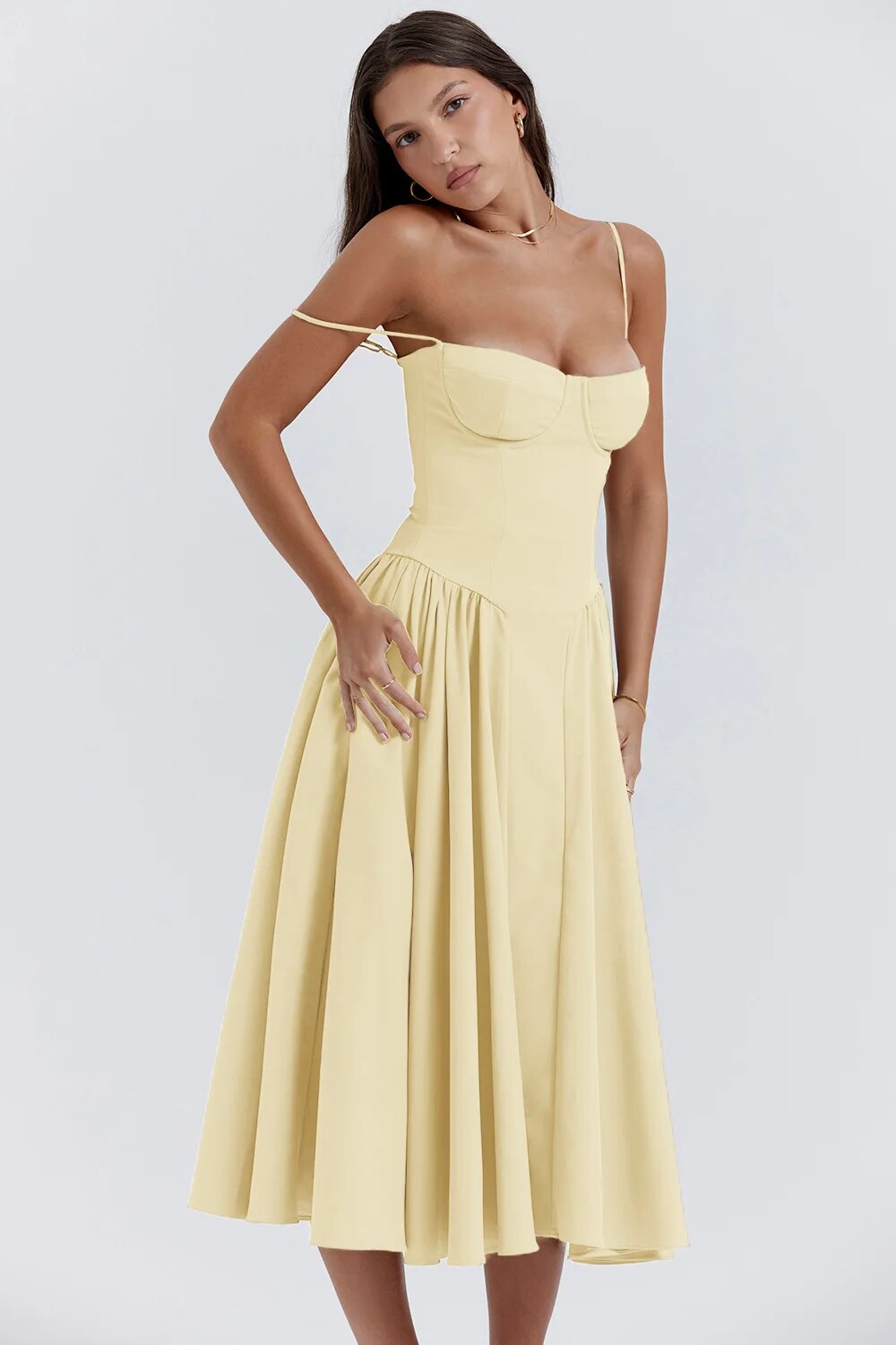 Lisette strapless corset midi dress – image 4