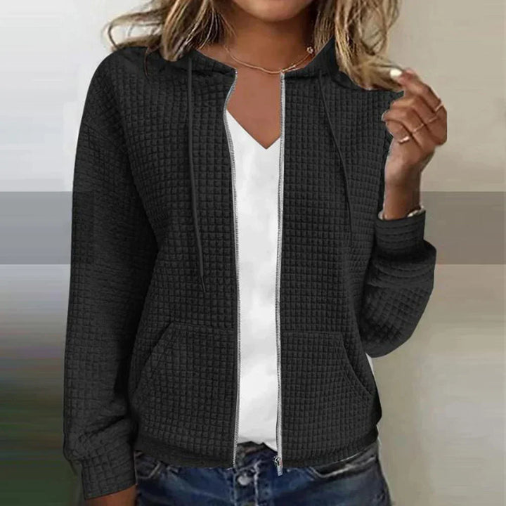 Alice textured knit hooded jacket with zip – image 5