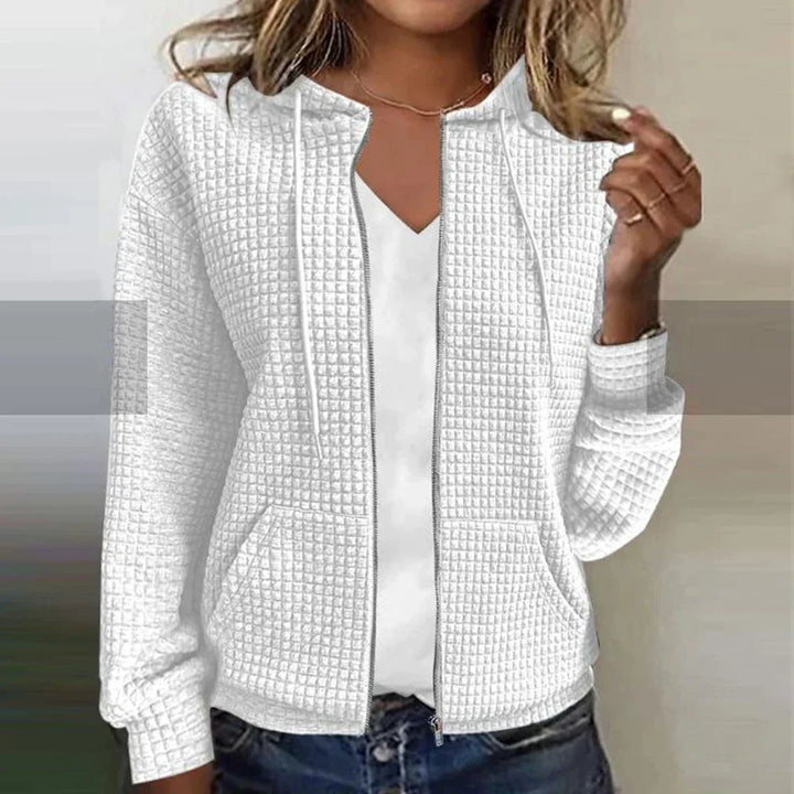 Alice textured knit hooded jacket with zip – image 6