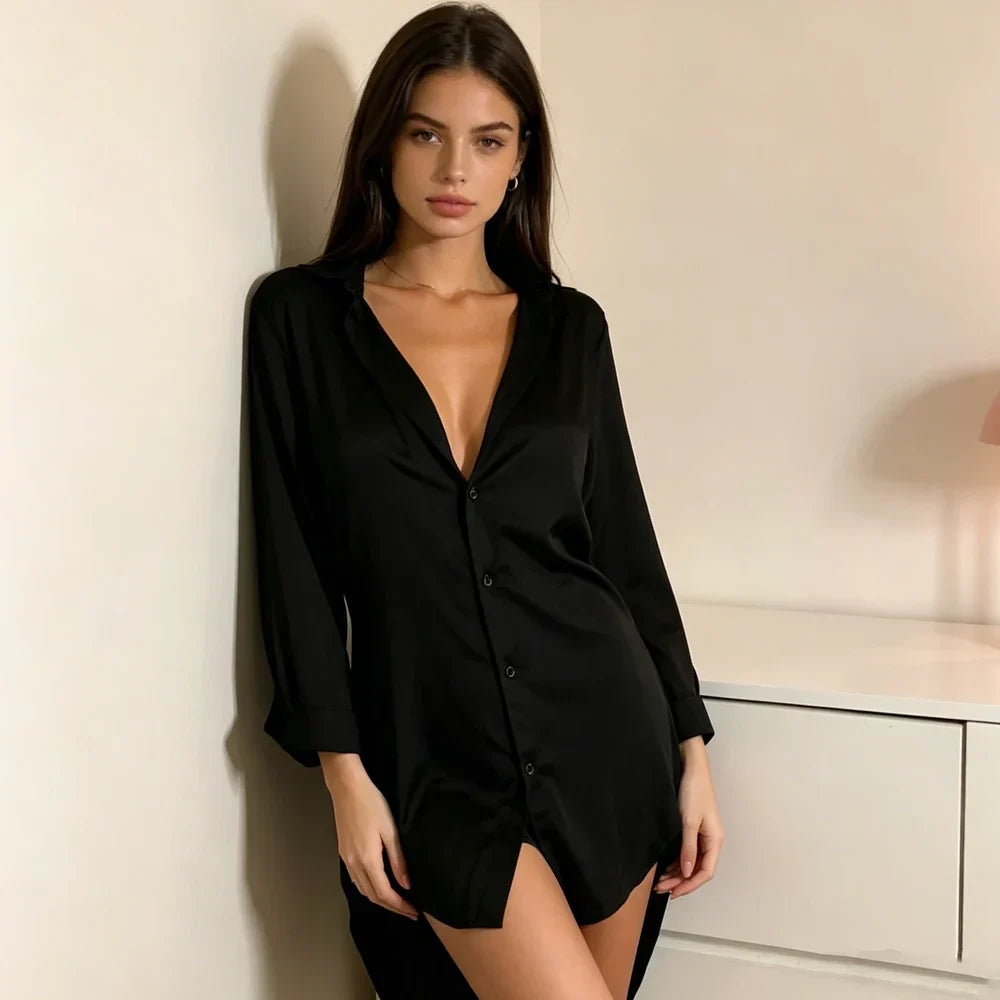 Daphne Elegant Lace Trim Satin Pyjama Set - image 4
