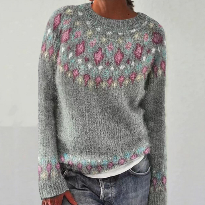 Lowri Elegant Fair Isle Yoke Knit Jumper - image 2