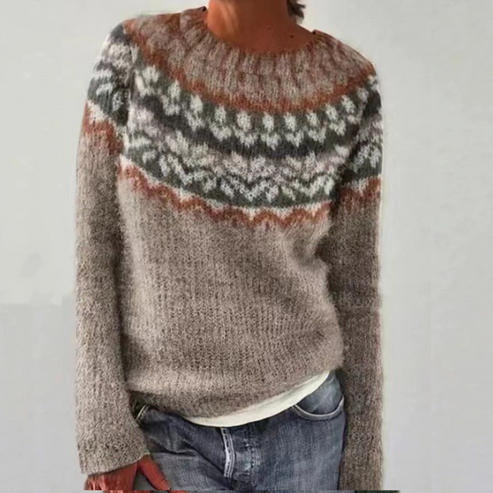 Lowri Elegant Fair Isle Yoke Knit Jumper - image 3