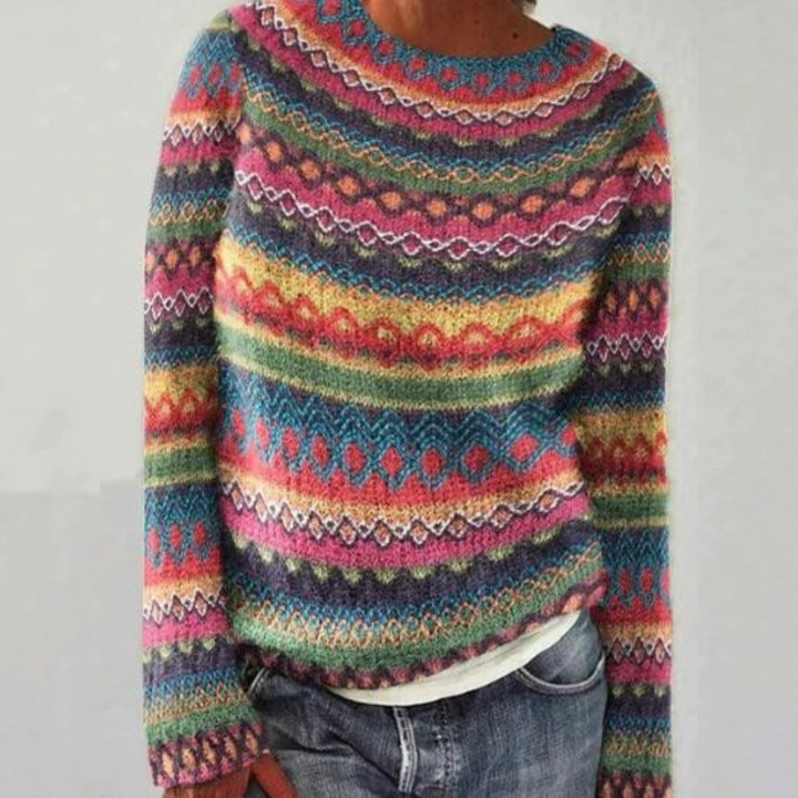 Lowri Elegant Fair Isle Yoke Knit Jumper - image 5