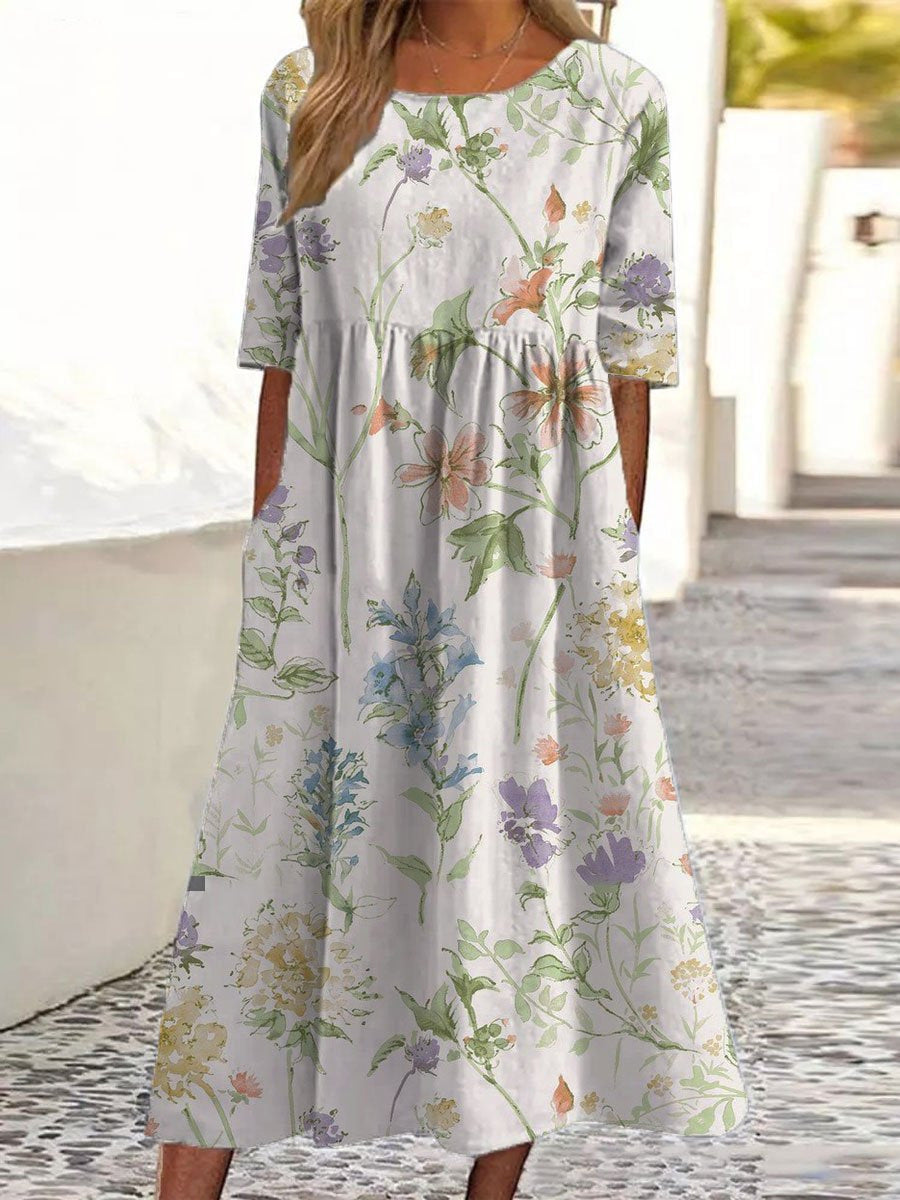 Siv floral relaxed midi dress – image 5