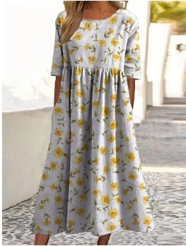 Siv floral relaxed midi dress – image 6