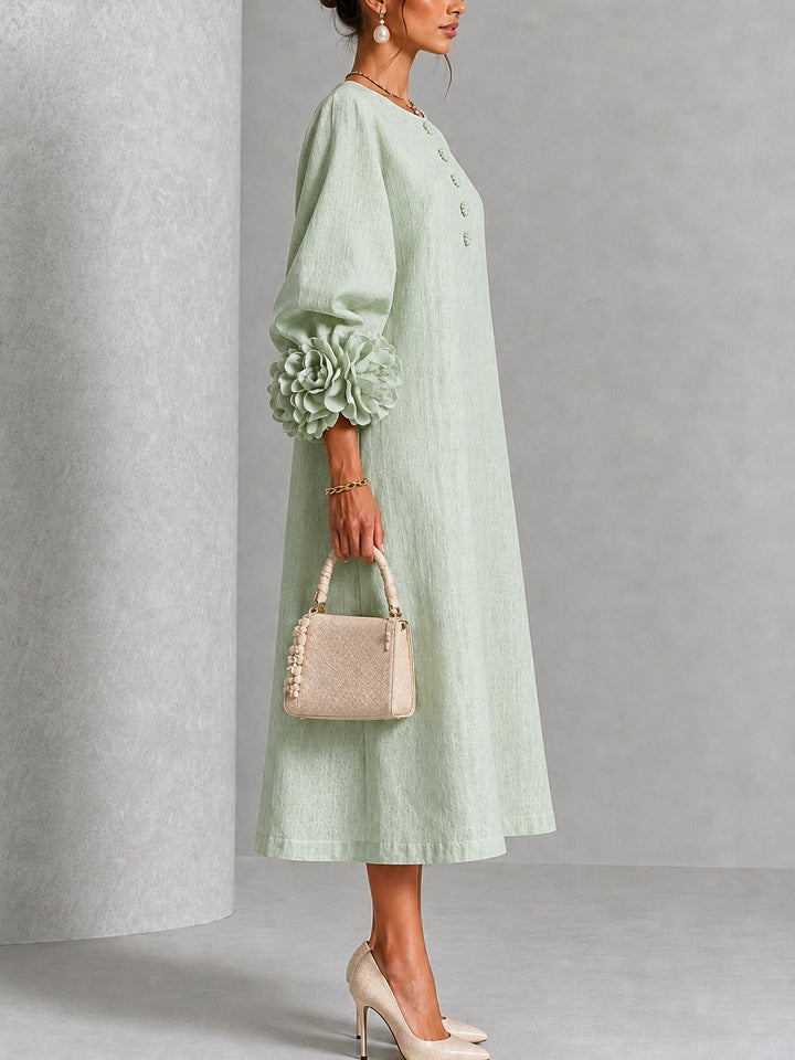 Allira textured a line wedding guest midi dress – image 2