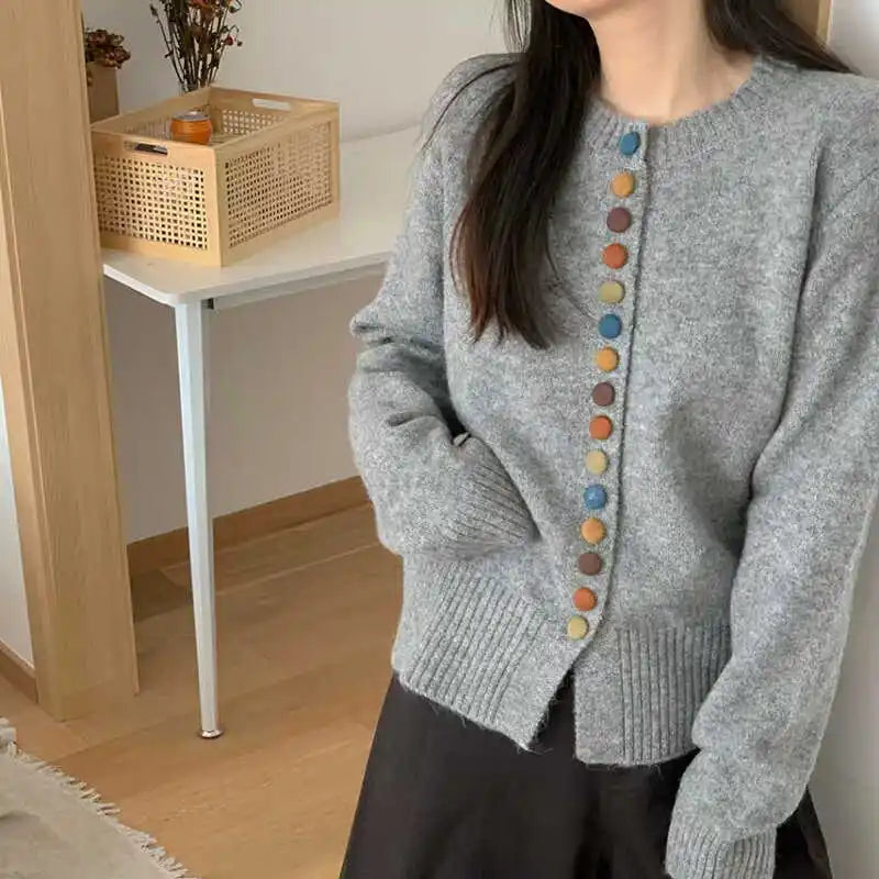 Sioned crew neck button cardigan – image 5