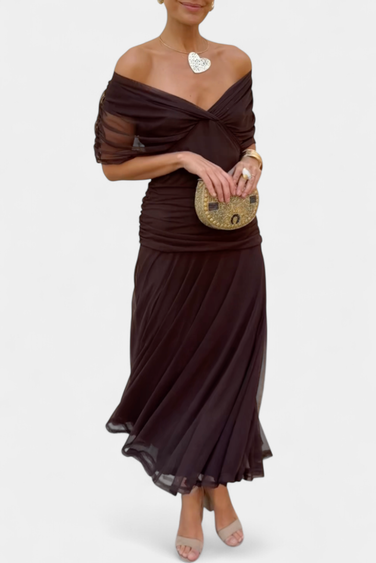Evangeline Elegant Flowing V Neck Maxi Dress - image 9