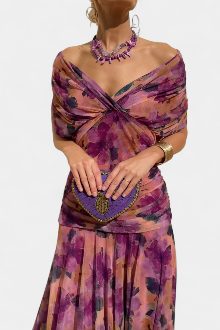 Evangeline Elegant Flowing V Neck Maxi Dress - image 13