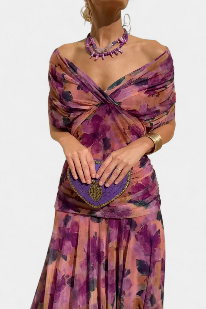 Evangeline Elegant Flowing V Neck Maxi Dress - image 13