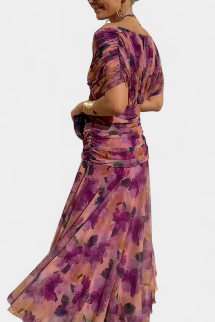 Evangeline Elegant Flowing V Neck Maxi Dress - image 14