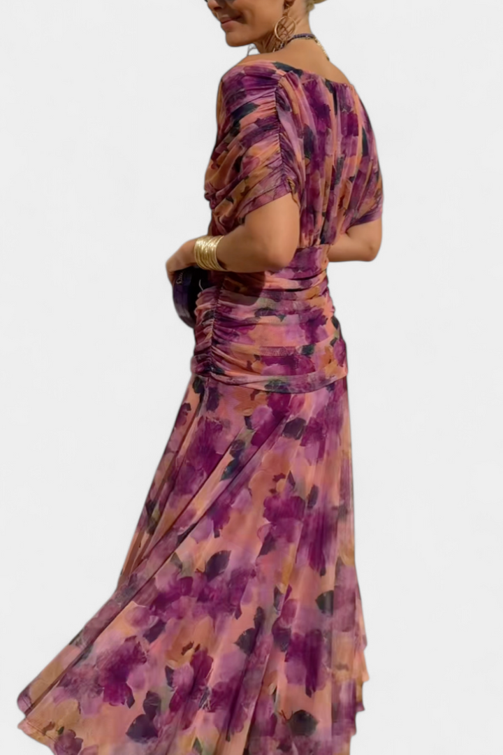 Evangeline Elegant Flowing V Neck Maxi Dress - image 14