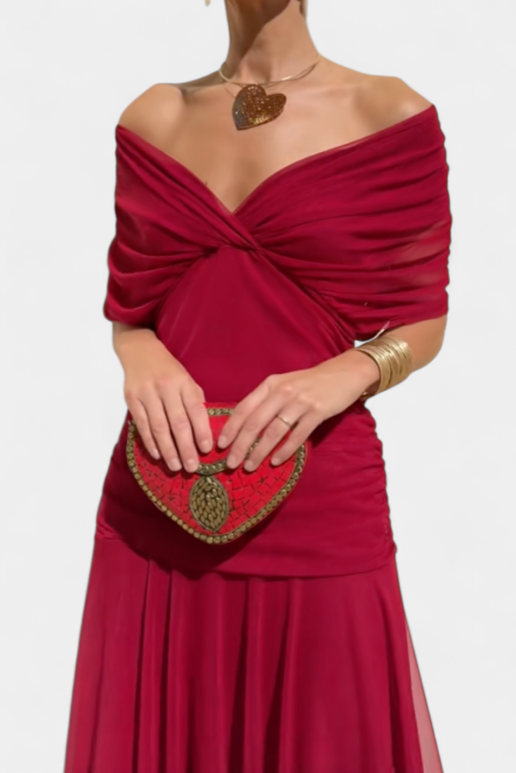 Evangeline Elegant Flowing V Neck Maxi Dress - image 6