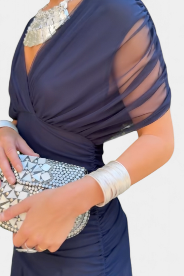 Evangeline Elegant Flowing V Neck Maxi Dress - image 7