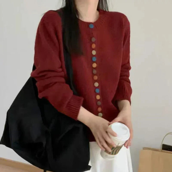 Sioned crew neck button cardigan – image 3