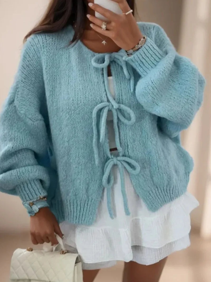 Elira soft knit cardigan in pink