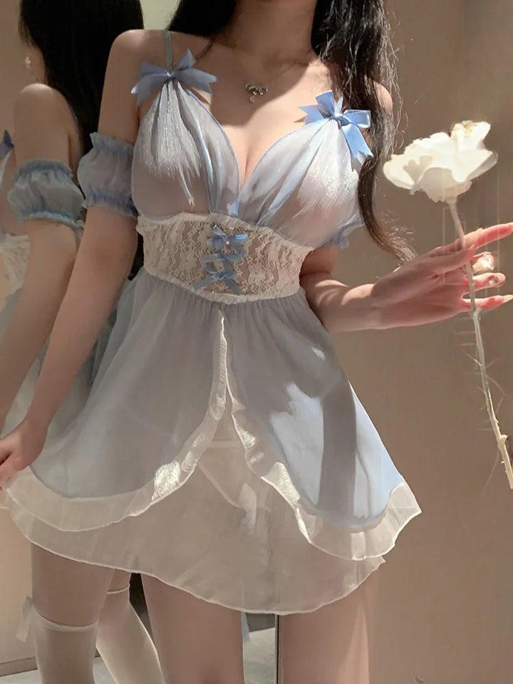 Daphne Elegant Lace Trim Satin Pyjama Set - image 9