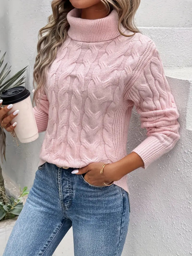 Gunhild cable knit turtleneck jumper – image 2
