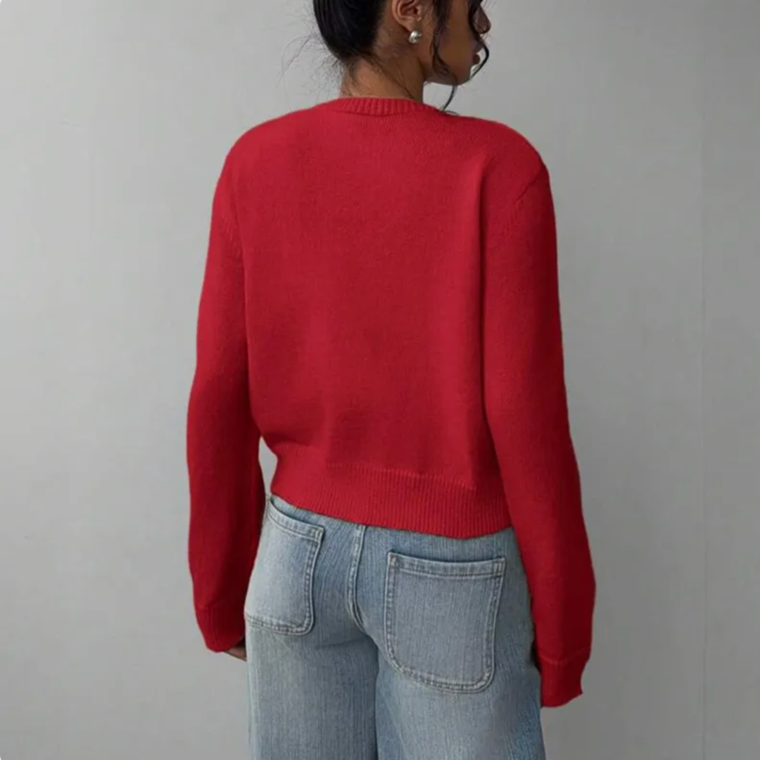 Talia soft cropped knit cardigan – image 10