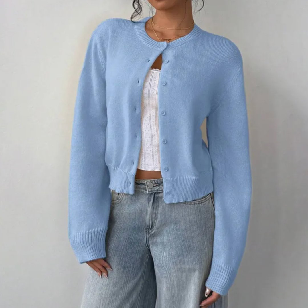 Talia soft cropped knit cardigan – image 11