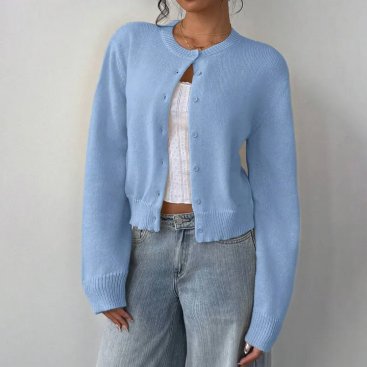 Talia soft cropped knit cardigan – image 11
