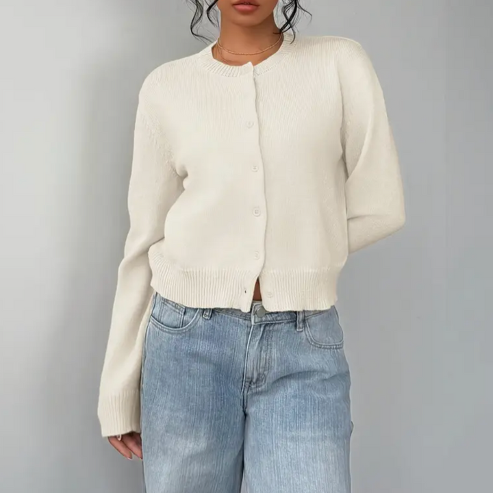 Talia soft cropped knit cardigan – image 2