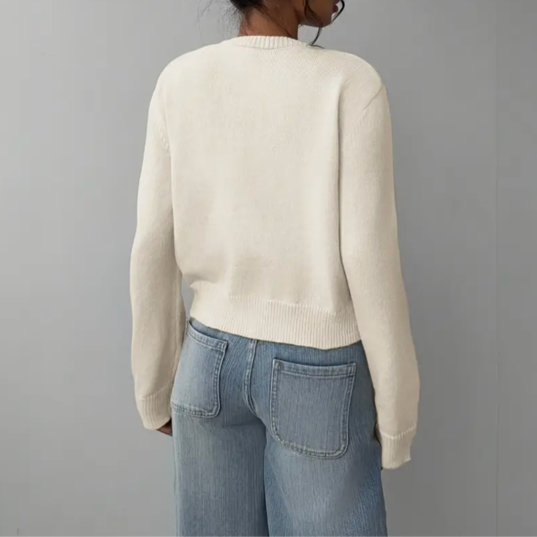 Talia soft cropped knit cardigan – image 3