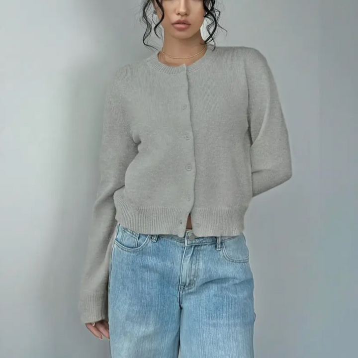 Talia soft cropped knit cardigan – image 5