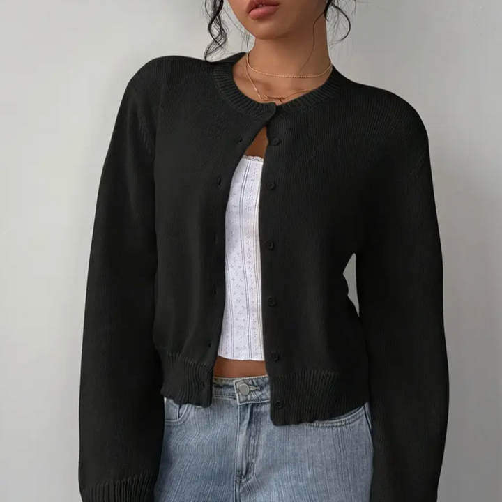 Talia soft cropped knit cardigan – image 7