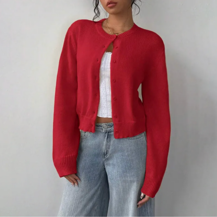 Talia soft cropped knit cardigan – image 9