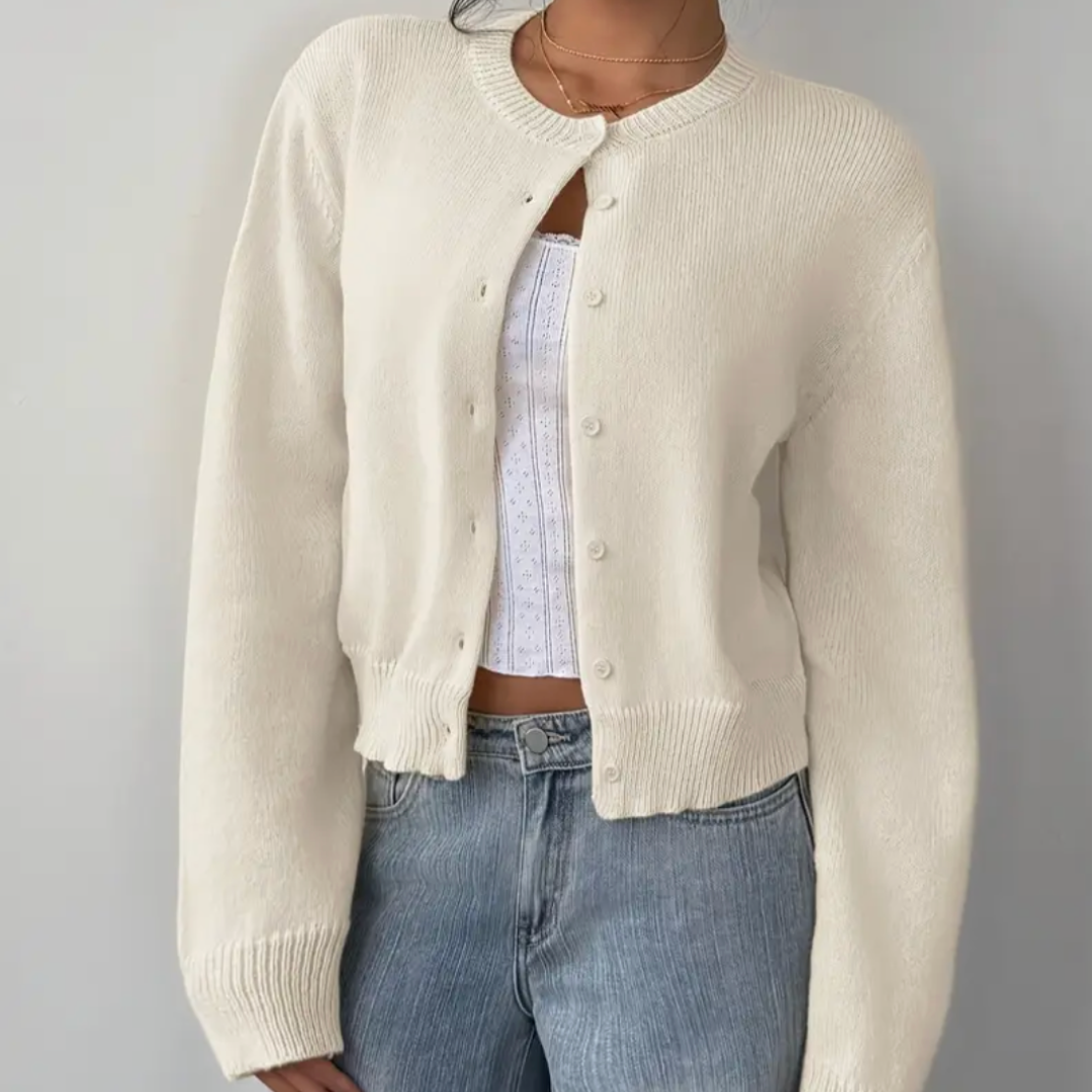 Talia soft cropped knit cardigan