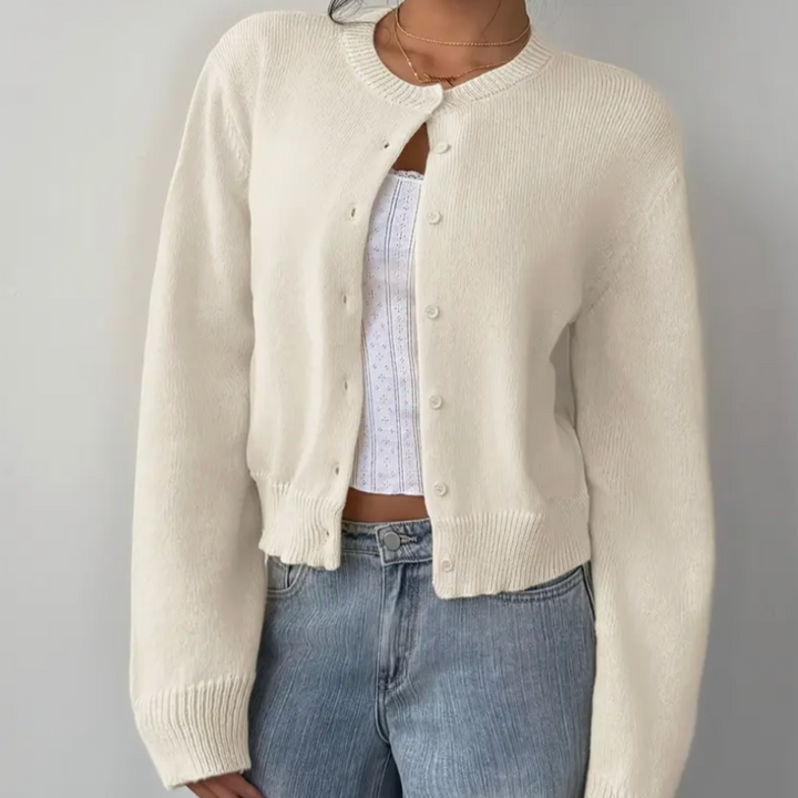 Talia soft cropped knit cardigan