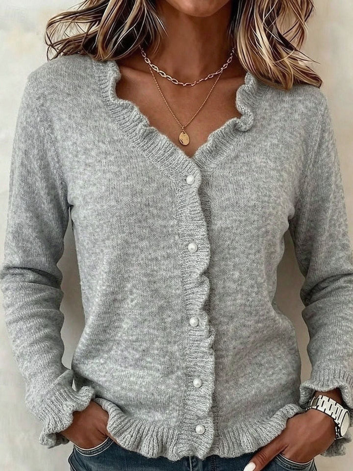 Amelie knit cardigan with frill trim – image 5