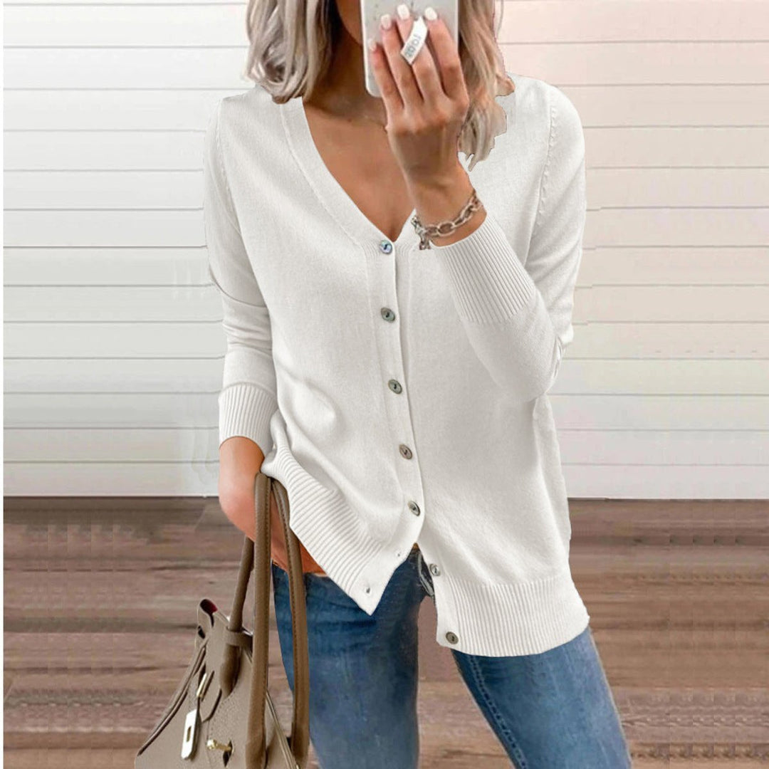 Karin V neck knit cardigan – image 10