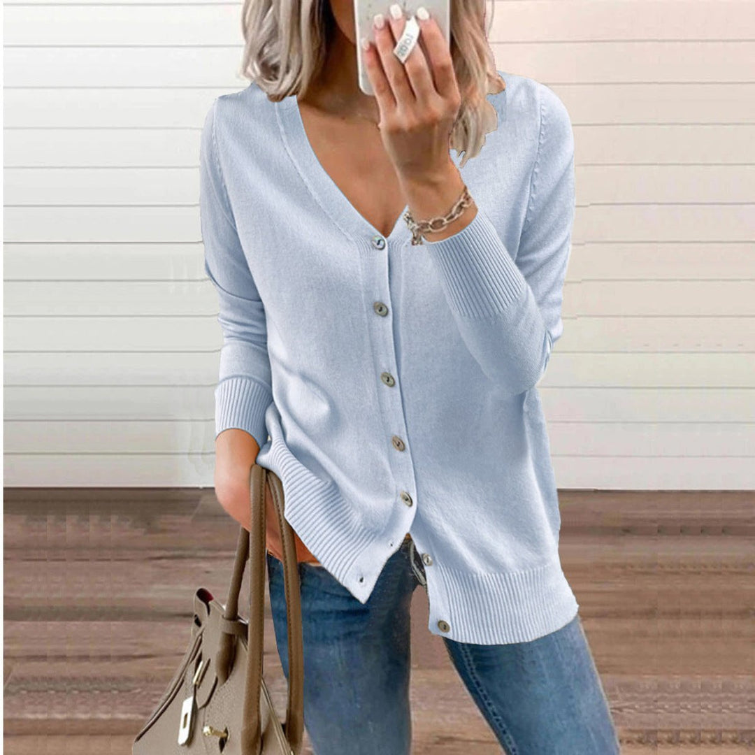Karin V neck knit cardigan – image 11