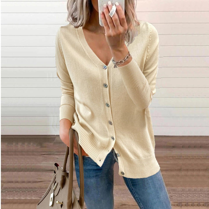 Karin V neck knit cardigan – image 2