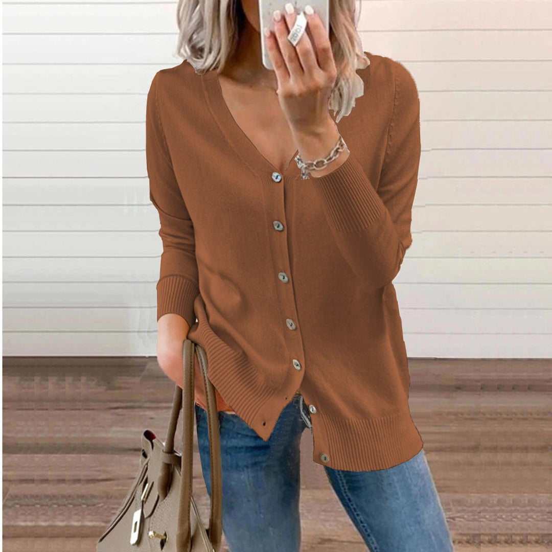 Karin V neck knit cardigan – image 3