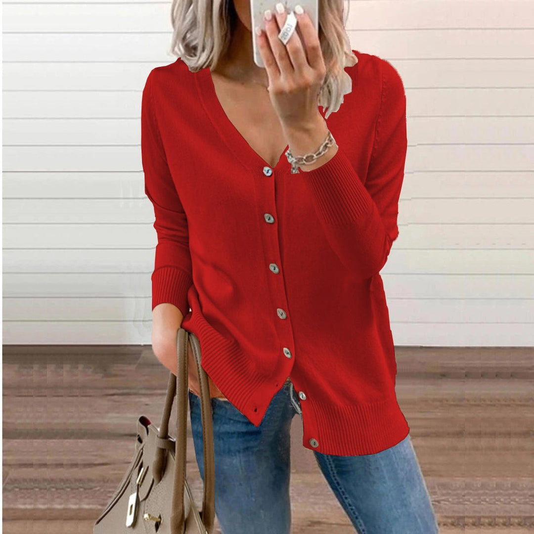 Karin V neck knit cardigan – image 6