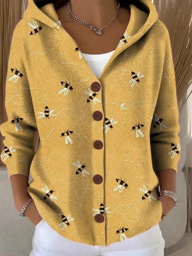 Alfhild artistic print hooded cardigan – image 3