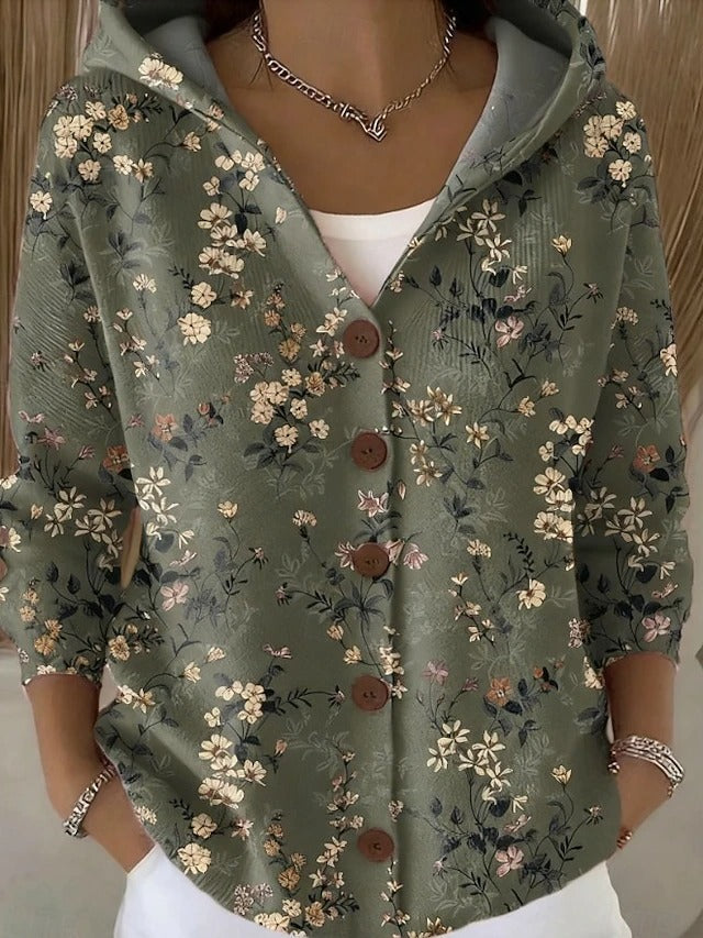 Alfhild artistic print hooded cardigan – image 5